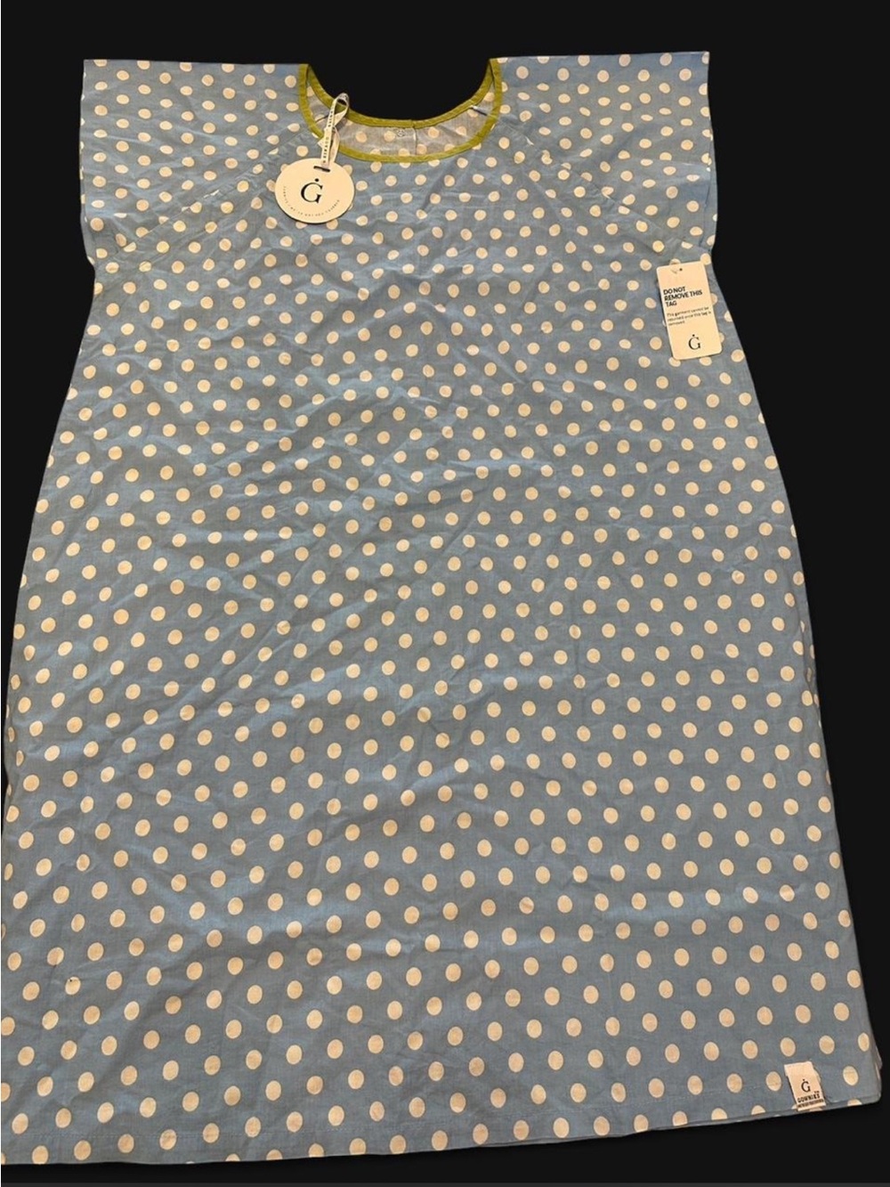 Gownies Blue Polka Dot Recovery Hospital Gown XXL NWT